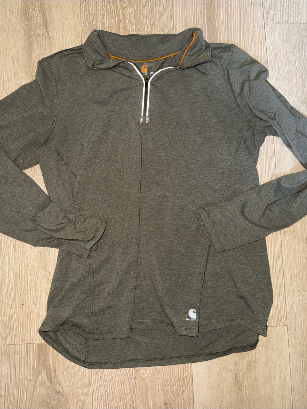 Carhartt Dark Olive Green Half-Zip Long Sleeve Pullover